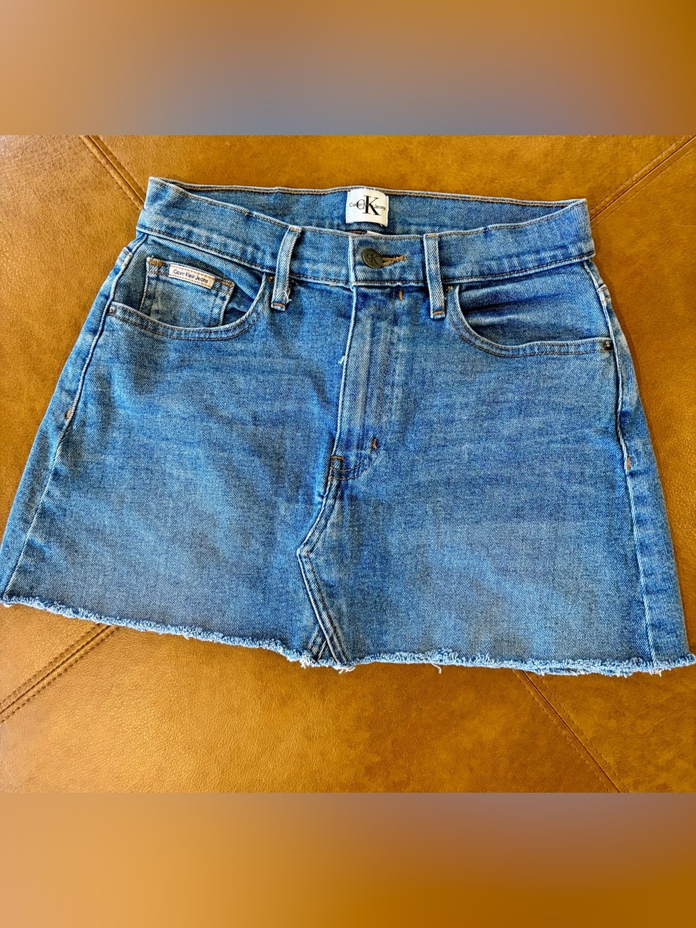 Calvin Klein Women's Light Blue Raw Hem Skirt - CK Classic Fit - Picture 2 of 8